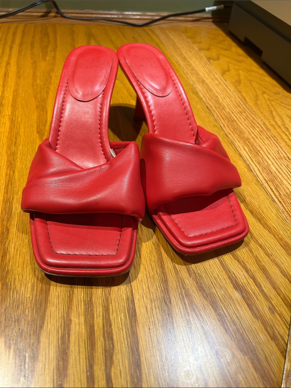 a new day Red Padded Slide Heeled Sandals